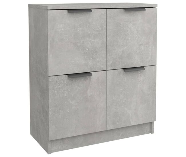 Aparador - mueble de almacenamiento de madera contrachapada gris hormigón 60x30x70 cm es2786