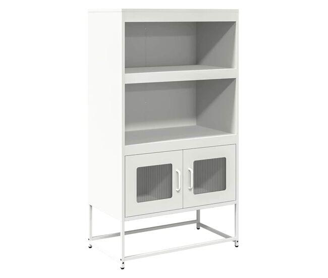 Aparador - mueble de almacenamiento de acero blanco 68x39x123 cm es2229