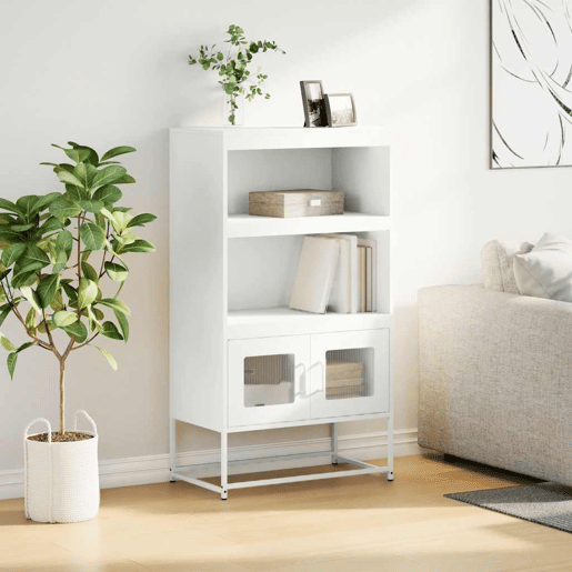 Aparador - Bufete - Móvei de apoio alto 68x39x123 cm aço branco pt2229