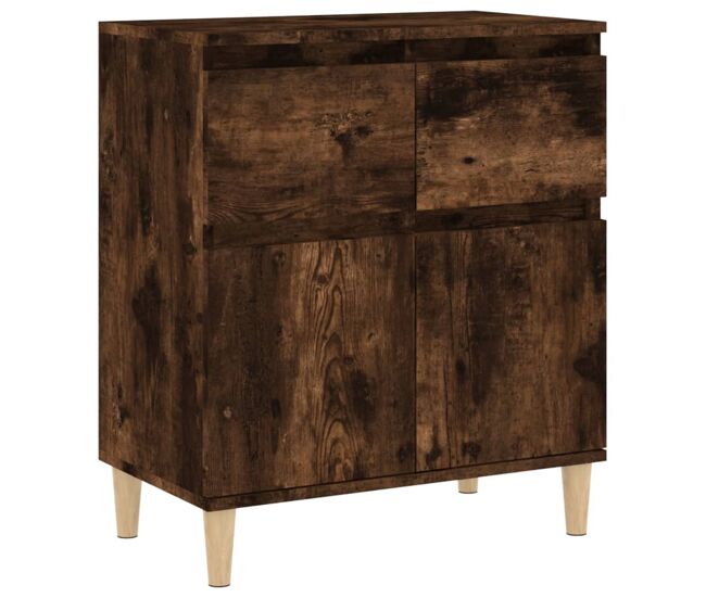Aparador - mueble de almacenamiento madera contrachapada color roble ahumado 60x35x70 cm es4241