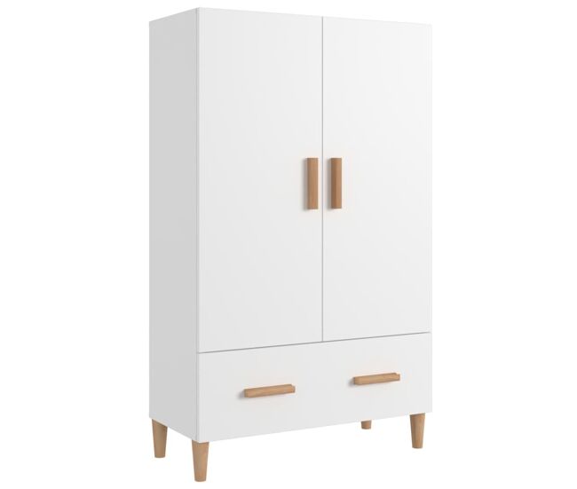 Aparador - mueble de almacenamiento de madera contrachapada blanco 70x31x115 cm es2505