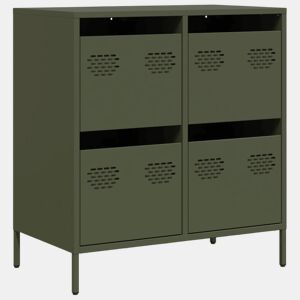 Aparador - Bufete - Móvei de apoio 68x39x73,5 cm aço laminado a frio verde-azeitona pt2326