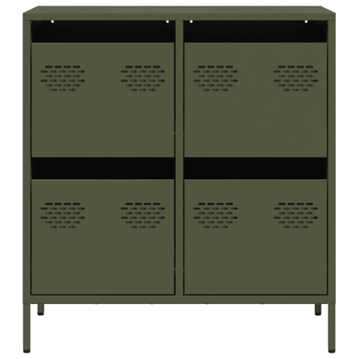 Aparador - Bufete - Móvei de apoio 68x39x73,5 cm aço laminado a frio verde-azeitona pt2326