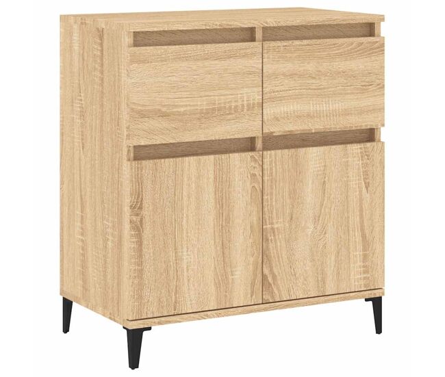 Aparador - mueble de almacenamiento de madera contrachapada roble sonoma 60x35x70 cm es3066
