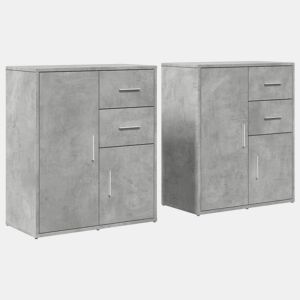 Aparadores - Bufetes - Móveis de apoio 2 pcs 60x31x70 cm derivados madeira cinzento cimento pt3836