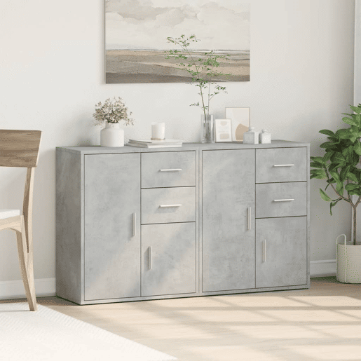 Aparadores - Bufetes - Móveis de apoio 2 pcs 60x31x70 cm derivados madeira cinzento cimento pt3836
