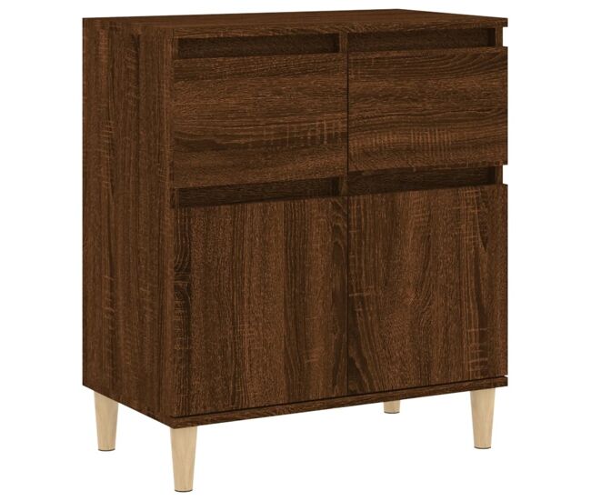 Aparador - mueble de almacenamiento madera contrachapada marrón roble 60x35x70 cm es4320