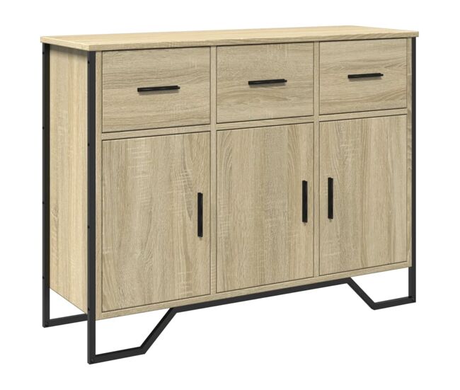 Aparador - mueble de almacenamiento madera de ingeniería roble sonoma 97x32,5x74,5 cm es4587