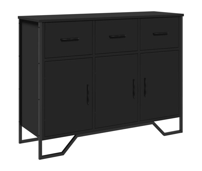 Aparador - mueble de almacenamiento madera de ingeniería negro 97x32,5x74,5 cm es4510
