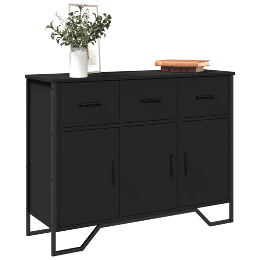 Aparador - Bufete - Móvei de apoio 97x32,5x74,5 cm derivados de madeira preto pt4510