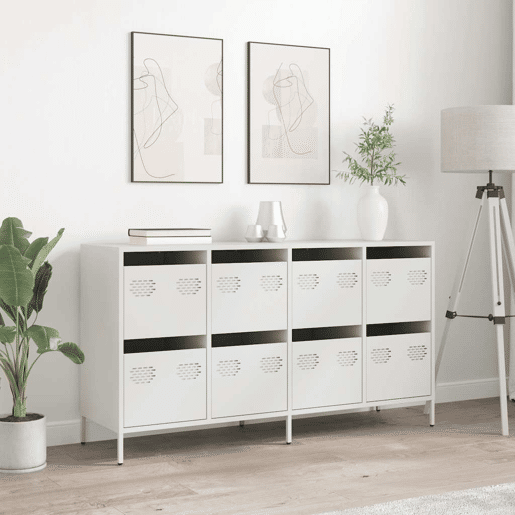 Aparador - Bufete - Móvei de apoio 135x39x73,5 cm aço laminado a frio branco pt2278