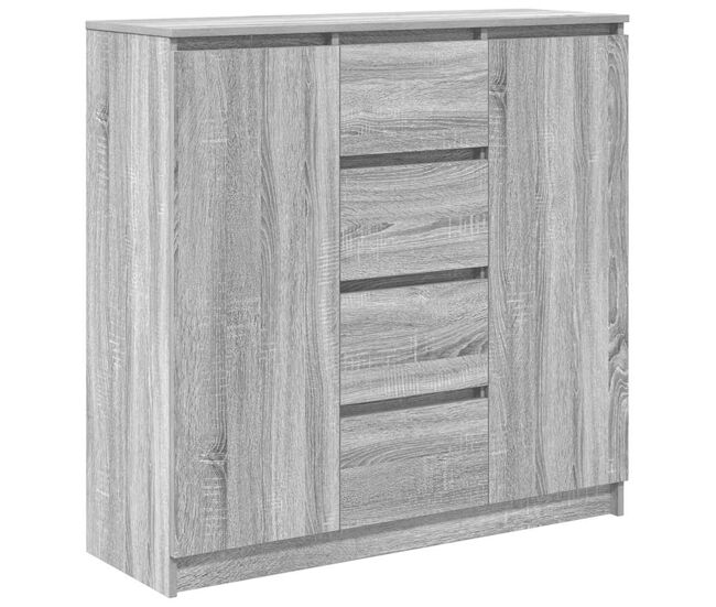 Aparador - mueble de almacenamiento con cajones gris sonoma 100,5x35x98,5 cm es1816