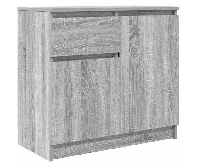 Aparador - mueble de almacenamiento con cajón gris sonoma 71x35x65 cm madera de ingeniería es1753