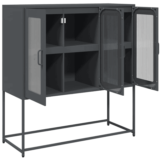 Aparador - Bufete - Móvei de apoio 100,5x39x107 cm aço laminado a frio antracite pt2259