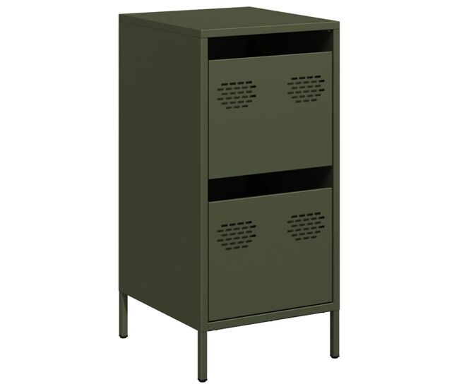 Aparador - mueble de almacenamiento de acero laminado en frío verde oliva 35x39x73,5 cm es2323
