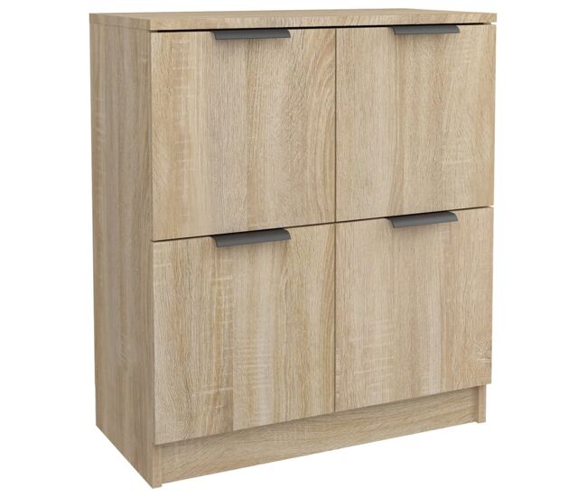Aparador - mueble de almacenamiento de madera contrachapada color roble sonoma 60x30x70 cm es2615