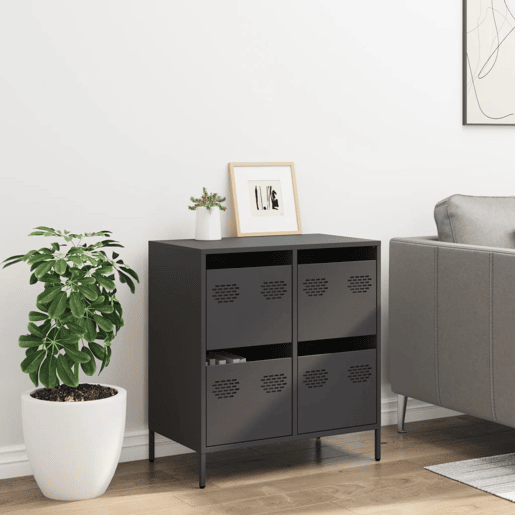 Aparador - Bufete - Móvei de apoio 68x39x73,5 cm aço laminado a frio preto pt2300