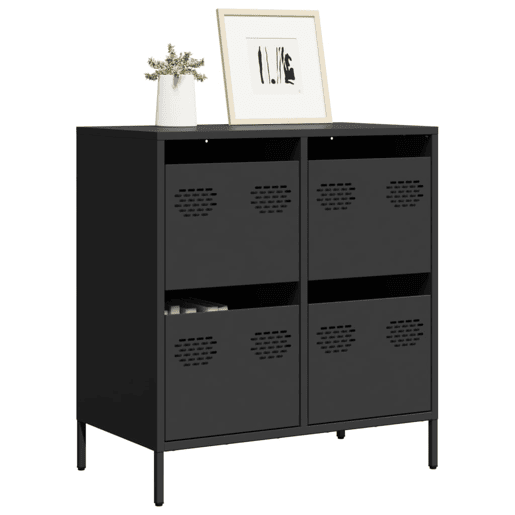 Aparador - Bufete - Móvei de apoio 68x39x73,5 cm aço laminado a frio preto pt2300