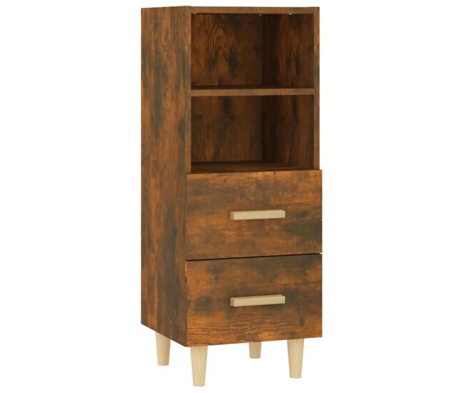 Aparador - mueble de almacenamiento madera contrachapada roble ahumado 34,5x34x90 cm es4332