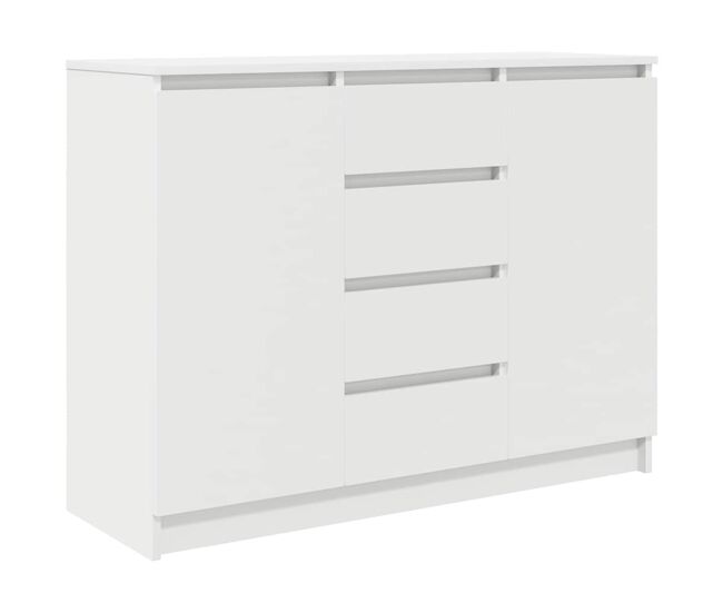 Aparador - mueble de almacenamiento con cajones blanco 100,5x35x76 cm madera de ingeniería es1807