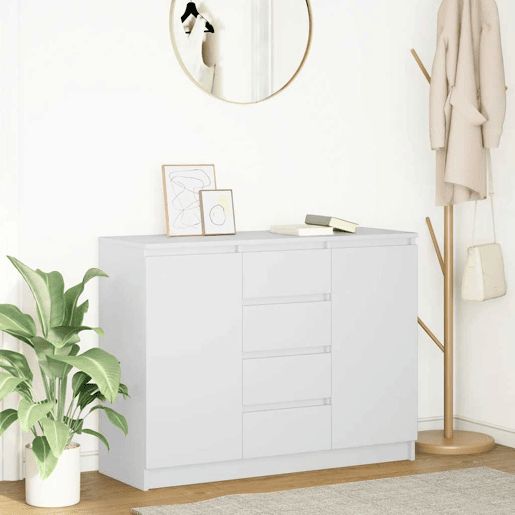 Aparador - Bufete - Móvei de apoio c gavetas 100,5x35x76 cm derivados de madeira branco pt1807