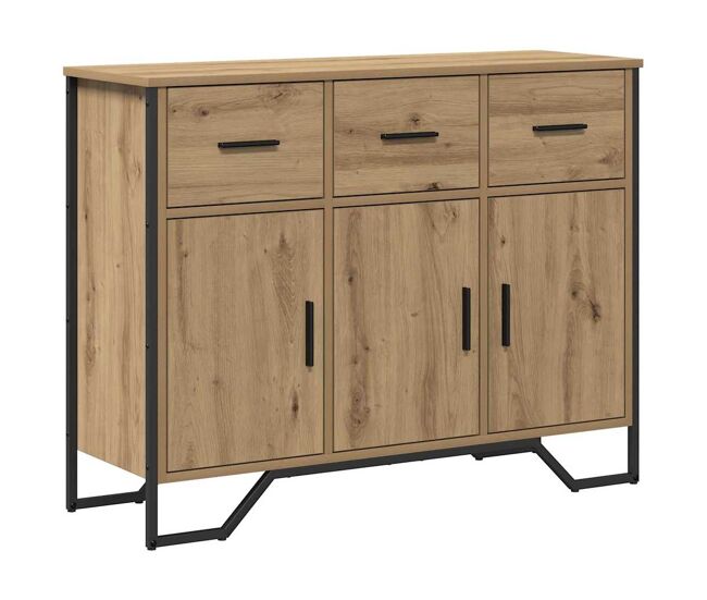 Aparador - mueble de almacenamiento con cajón roble artesanal 97 x 32,5 x 74,5 cm es1785