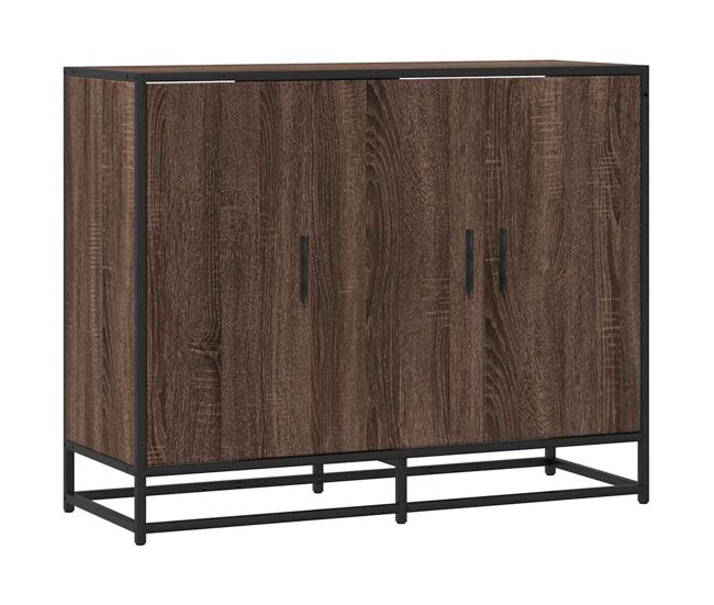 Aparador - mueble de almacenamiento madera contrachapada marrón roble 94x35x76 cm es4326