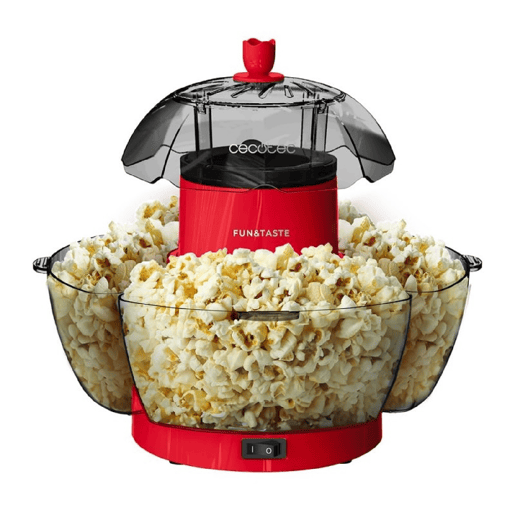 Cecotec Fun&Taste P'Corn Lotus Máquina de pipocas de 1200 W, Pipocas prontas em 2 minutos, inclui 4 recipientes amovíveis com uma capacidade total de 4,5 l.
