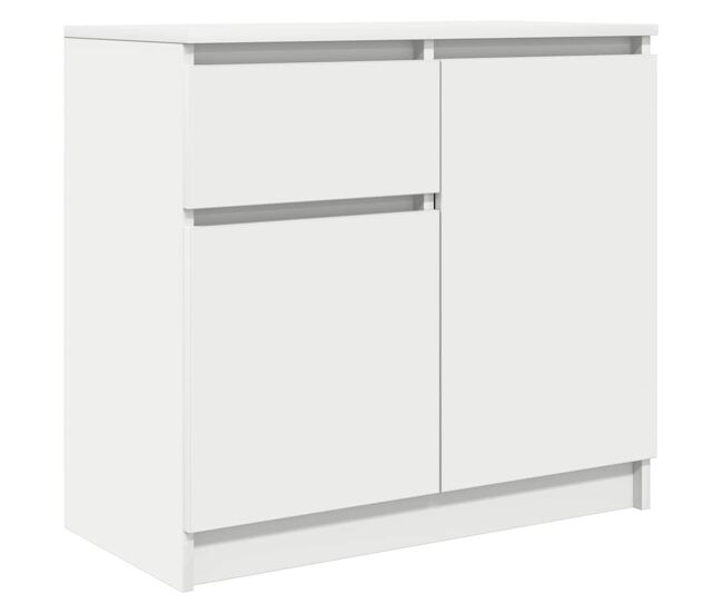 Aparador - mueble de almacenamiento con cajón blanco 71x35x65 cm madera de ingeniería es1742