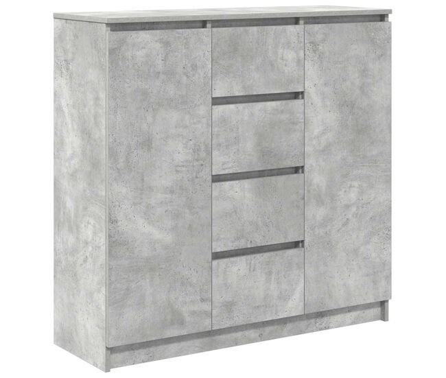 Aparador - mueble de almacenamiento con cajones gris hormigón 100,5x35x98,5 cm es1812