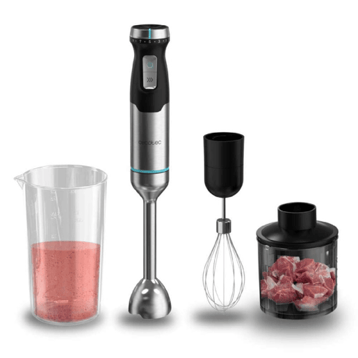 Cecotec Varinha mágica de 2300 W, tecnologia CrossBlades com lâminas de 4 folhas, revestimento de titânio preto, pé XL extracomprido, proteção antissalpicos e seletor de velocidade com função Pulse. Inclui copo de 700 ml com tampa. Cecotec Varinha mágica de 2300 W, tecnologia CrossBlades com lâminas de 4 folhas, revestimento de titânio preto, pé XL extracomprido, proteção antissalpicos e seletor de velocidade com função Pulse. Inclui copo de 700 ml com tampa.