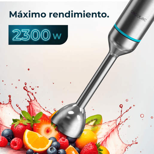 Cecotec Varinha mágica de 2300 W, tecnologia CrossBlades com lâminas de 4 folhas, revestimento de titânio preto, pé XL extracomprido, proteção antissalpicos e seletor de velocidade com função Pulse. Inclui copo de 700 ml com tampa. Cecotec Varinha mágica de 2300 W, tecnologia CrossBlades com lâminas de 4 folhas, revestimento de titânio preto, pé XL extracomprido, proteção antissalpicos e seletor de velocidade com função Pulse. Inclui copo de 700 ml com tampa.