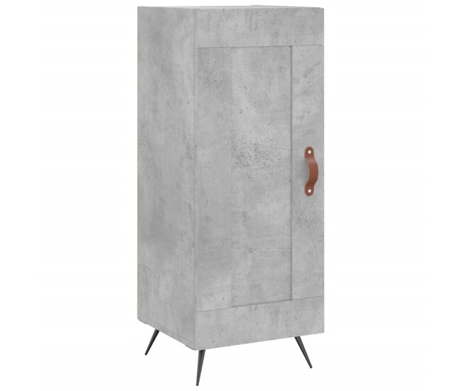 Aparador - mueble de almacenamiento de madera contrachapada gris hormigón 34,5x34x90 cm es2769