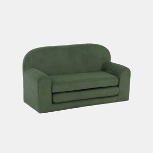 Sofá cama infantil em veludo cotelê desdobrável, Cleo, Verde caqui, 90x43x51.5 cm
