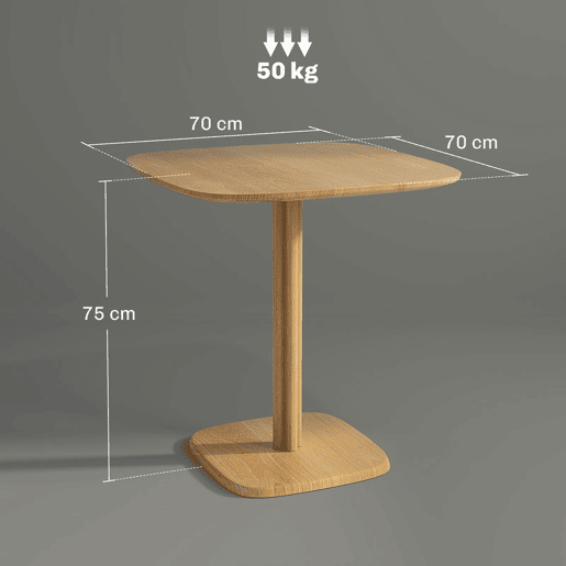 HOMCOM Mesa de Refeição de Madeira Mesa de Cozinha Quadrada para 4 Pessoas Base Quadrada para Espaços Pequenos Sala 70x70x75 cm Madeira HOMCOM Mesa de Refeição de Madeira Mesa de Cozinha Quadrada para 4 Pessoas Base Quadrada para Espaços Pequenos Sala 70x70x75 cm Madeira