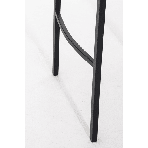 Banqueta alta para bar assento com costura quadrada em tecido cinza titânio 4 pés estáveis u200Bu200Bde metal preto 10_0004706