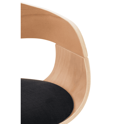 Conjunto de 2 banquetas de bar com design escandinavo em tecido preto e estrutura de madeira clara 10_0004253
