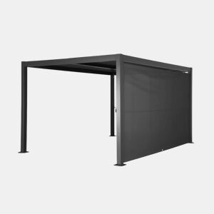 Pérgola bioclimática de alumínio e aço 3x4m + estore 4m Antracite - 392x292x232 cm