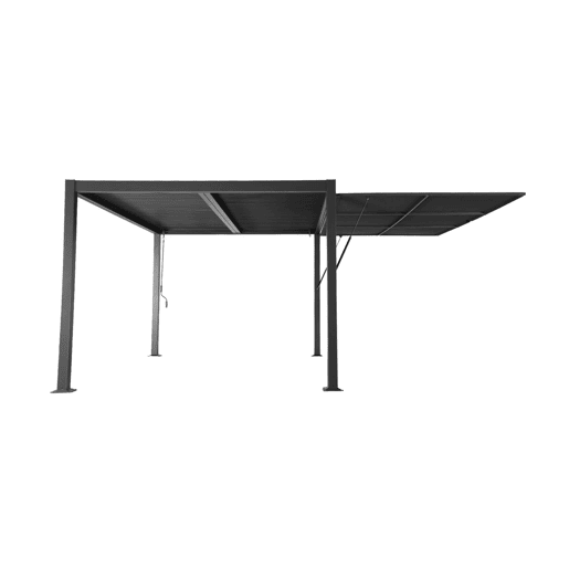 Pérgola bioclimática de alumínio e aço 3x4m + estore 4m Antracite - 392x292x232 cm Pérgola bioclimática de alumínio e aço 3x4m + estore 4m Antracite - 392x292x232 cm