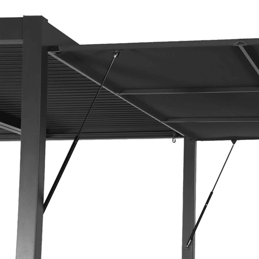 Pérgola bioclimática de alumínio e aço 3x4m + estore 4m Antracite - 392x292x232 cm Pérgola bioclimática de alumínio e aço 3x4m + estore 4m Antracite - 392x292x232 cm