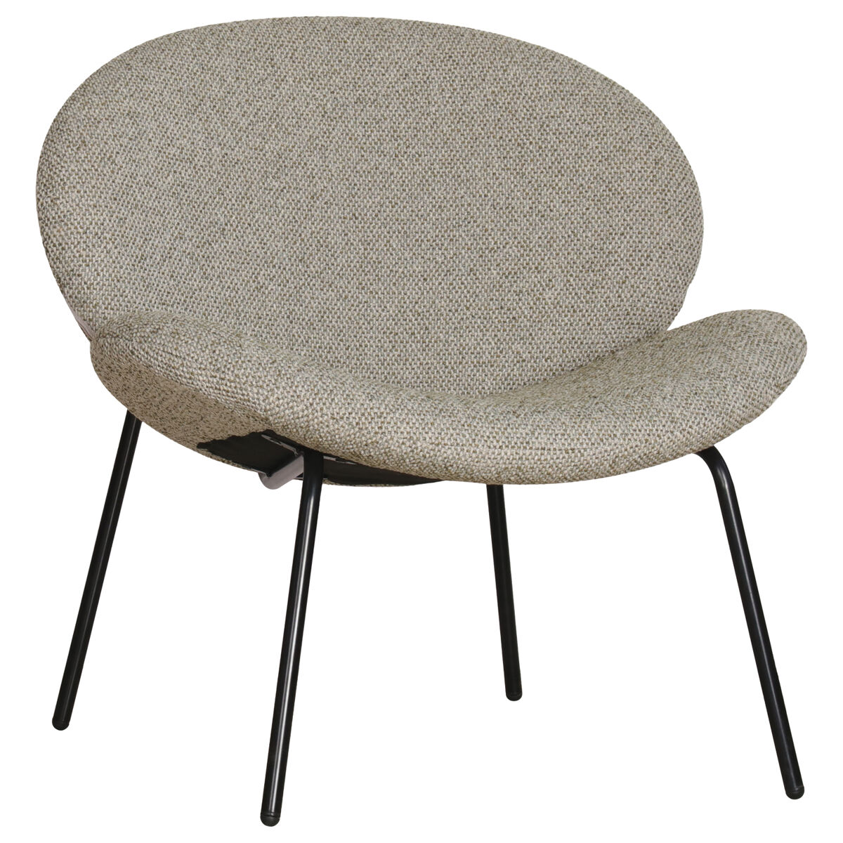 Sillón de tela jaspeada verde sacha