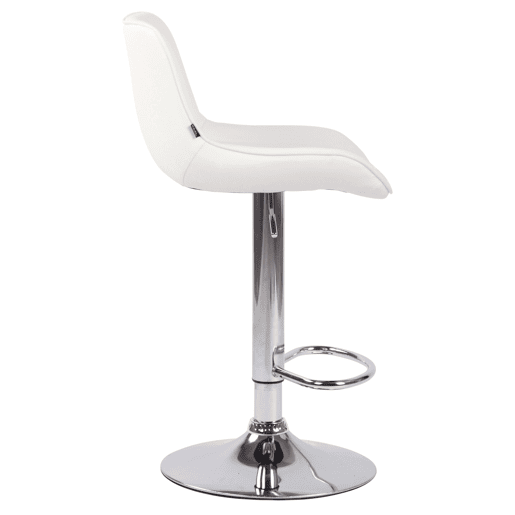 Conjunto de 2 banquetas altas em PVC branco com costura vertical e estrutura de metal cromado 10_0004277