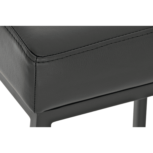 Conjunto de 2 banquetas de bar com apoio para os pés design simples 80 cm de altura assento em PVC preto estrutura em metal preto 10_0004367