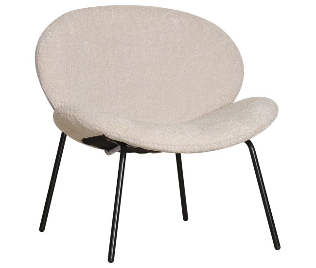 Sillón de tela jaspeada beige sacha