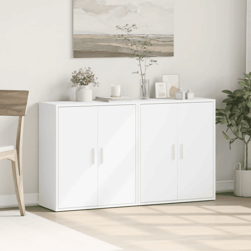 Aparadores - Bufetes - Móveis de apoio 2 pcs 60x31x70 cm derivados de madeira branco pt3109