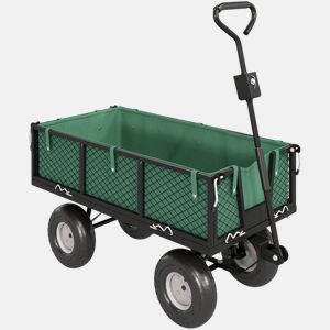 Outsunny Carro de Jardim com Rodas Grandes, Carga 300 kg, Carro de Mão com Alça Ajustável e Bolsa Impermeável Removível, Carrinho de Transporte Todo-Terreno, Compras, Camping, Verde