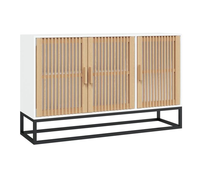 Aparador - mueble de almacenamiento de madera contrachapada blanco 105x30x65 cm es2449