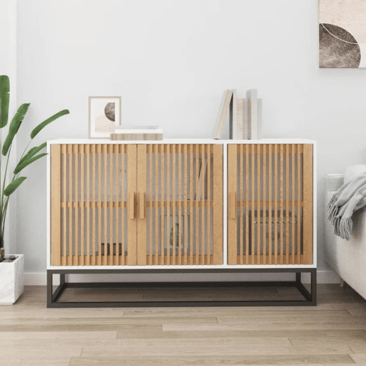 Aparador - Bufete - Móvei de apoio 105x30x65 cm derivados de madeira branco pt2449 Aparador - Bufete - Móvei de apoio 105x30x65 cm derivados de madeira branco pt2449