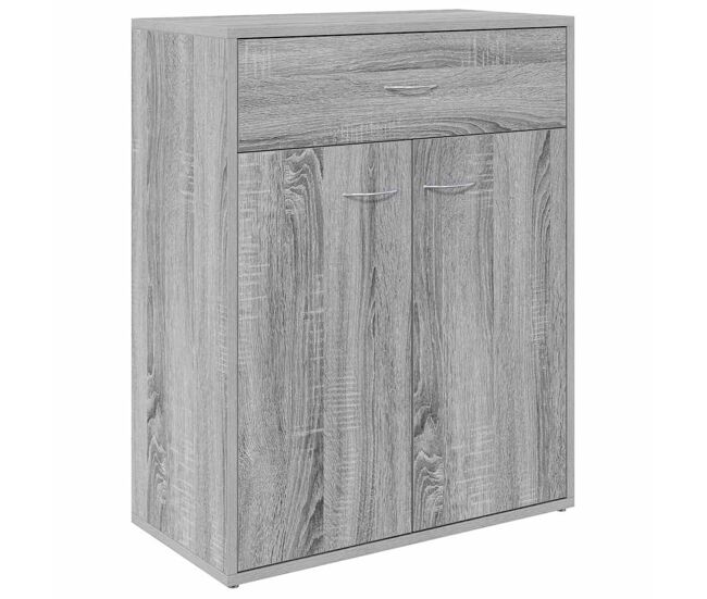 Aparador - mueble de almacenamiento de madera contrachapada gris sonoma 60x30x75 cm es2878
