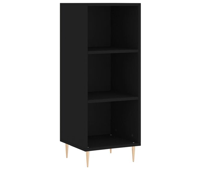 Aparador - mueble de almacenamiento de madera de ingeniería negro 34,5x32,5x90 cm es3522